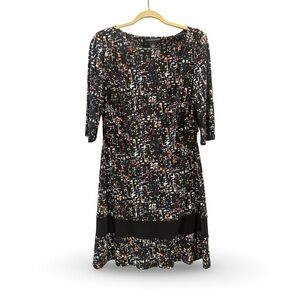 American Living Black Multicolor Midi Dress